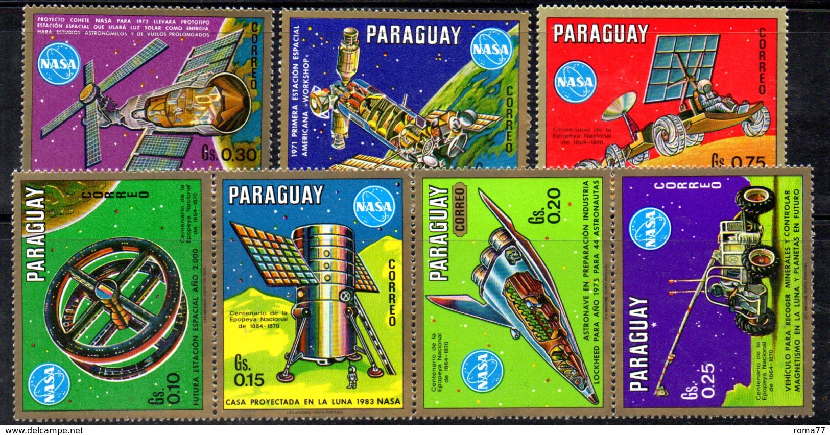 Z1070 - PARAGUAY ,  Serie Con Gomma Integra ***  MNH  (2380A) . NASA - Sud America