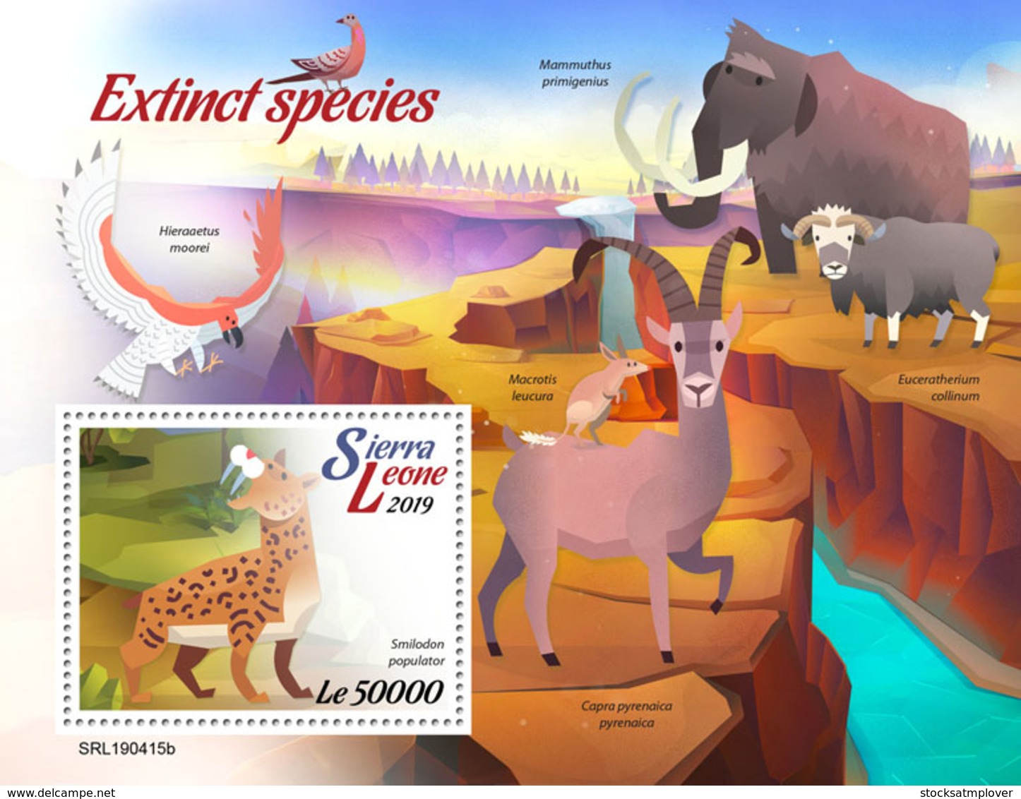 Sierra Leone 2019    Fauna Extinct Species   ,elephant    S201904 - Sierra Leone (1961-...)