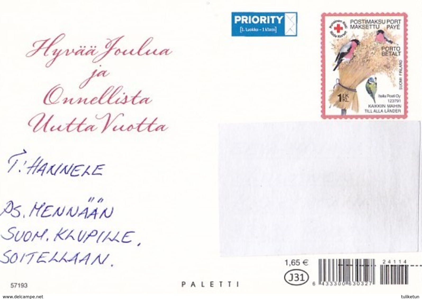 Postal Stationery - Birds - Bullfinches - Elf Skiing With Dog - Fox Sitting - Red Cross - Suomi Finland - Postage Paid - Interi Postali