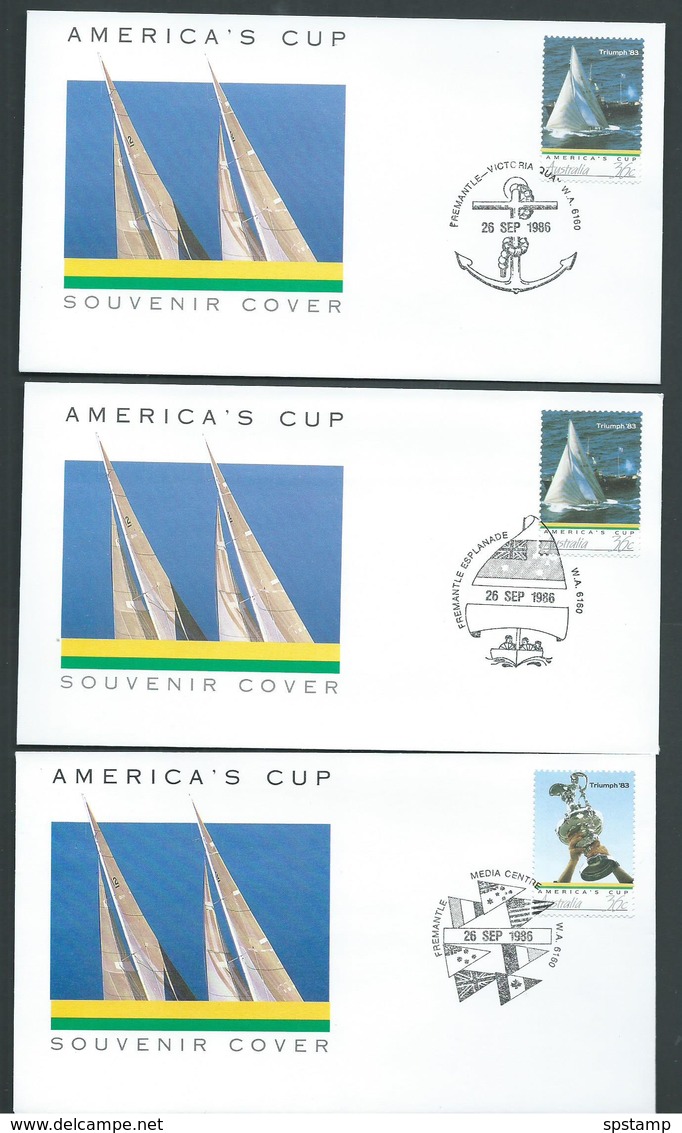 Australia 1986 America's Cup Yacht 5 X Different Commemmorative Covers - Covers & Documents