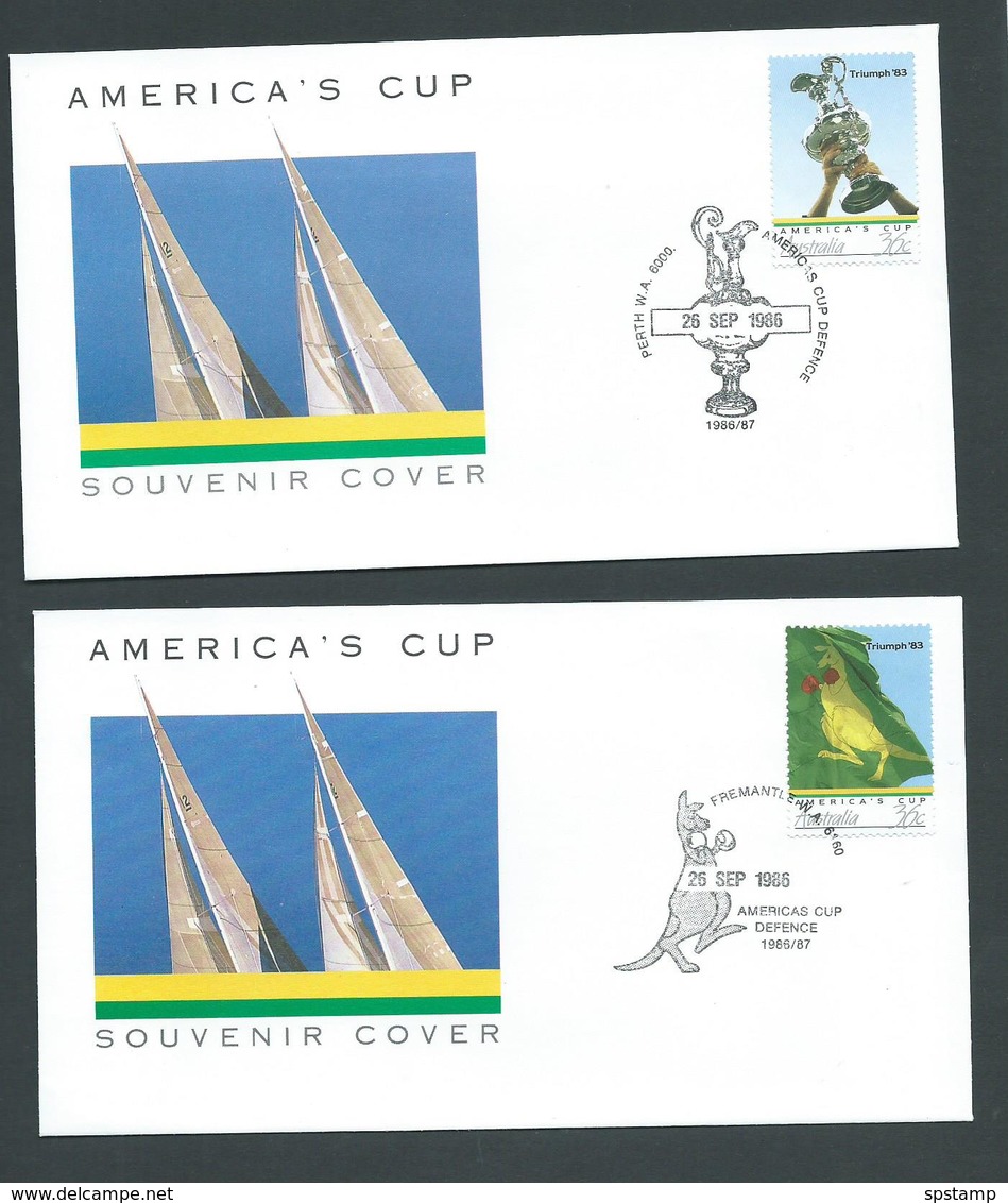 Australia 1986 America's Cup Yacht 5 X Different Commemmorative Covers - Covers & Documents