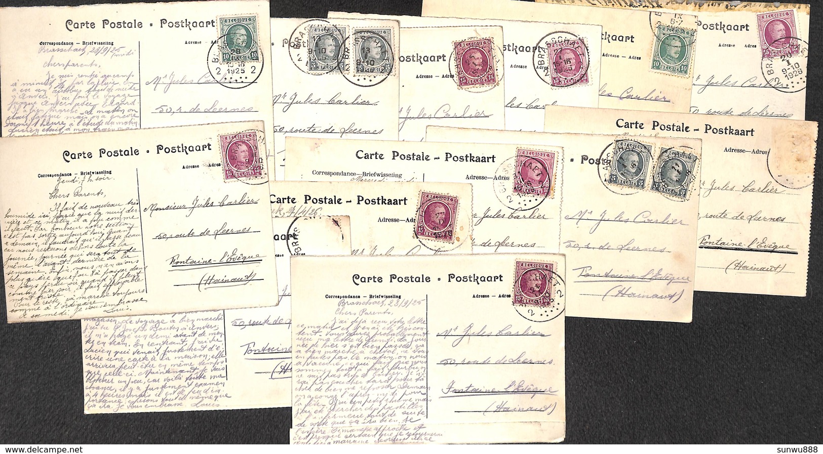 Lot 13 Cartes - Batterie Tir Manoeuvre Canon  (pour Fontaine-l'Evêque) - Regiments