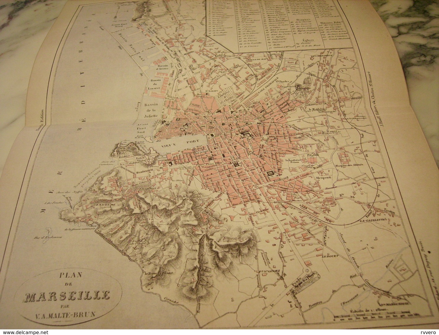 CARTE ANCIENNE 19e -PLAN DE MARSEILLE - MALTE BRUN 1881 - Geographical Maps