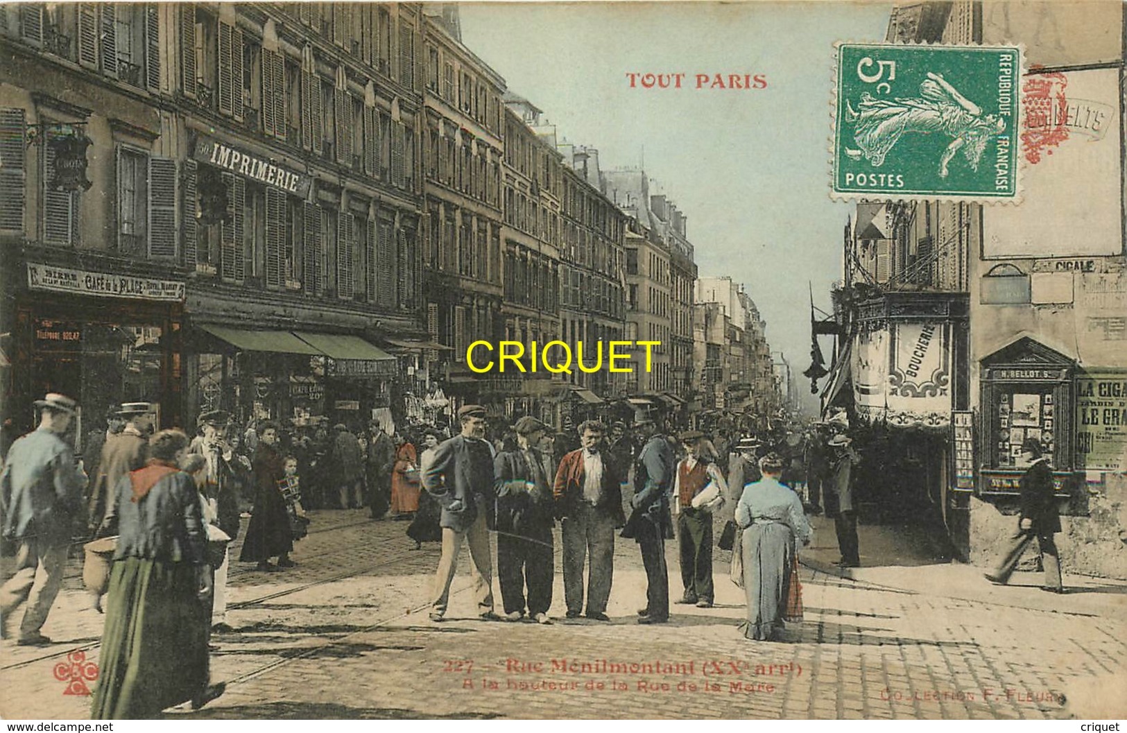 Tout Paris, Rue Ménilmontant, Belle Carte Colorisée - Paris (20)