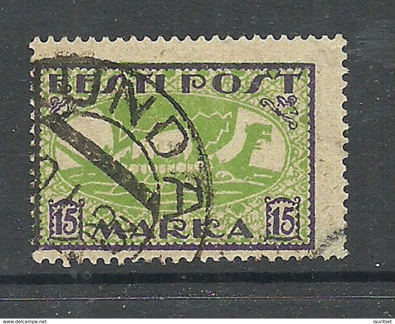 ESTLAND Estonia 1922 O KUNDA Michel 23 A Wiking Ship NB! Thinned Corner! - Estonia