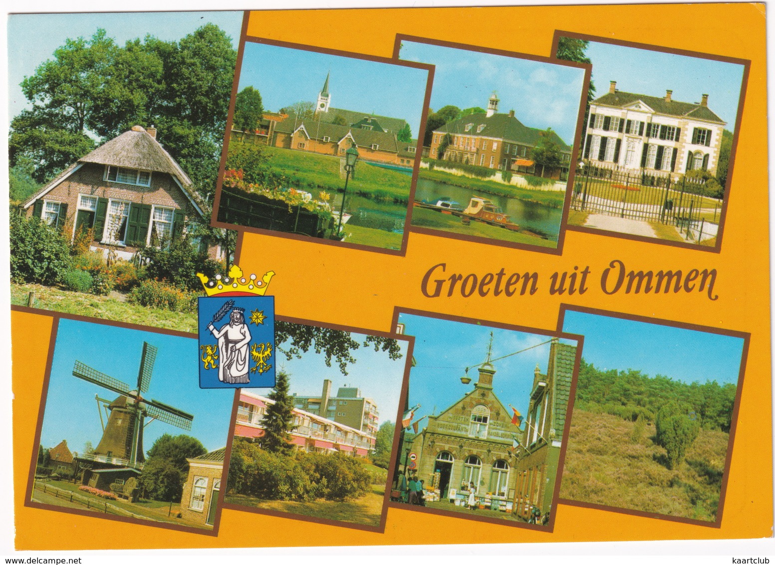 Groeten Uit Ommen - Molen, Vecht, Koffiehuis/Boekhandel, Kerk - (Overijssel) - Ommen