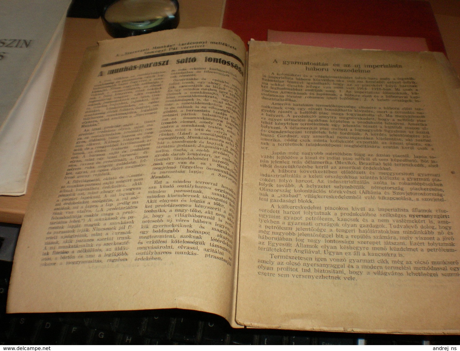 Munkas Szervezet  1928 Jugoszlaviai Kozponti Munkas Szakszervezet Tanacs Kozlony Workers' Newspaper, Anti-bourgeoisie - People