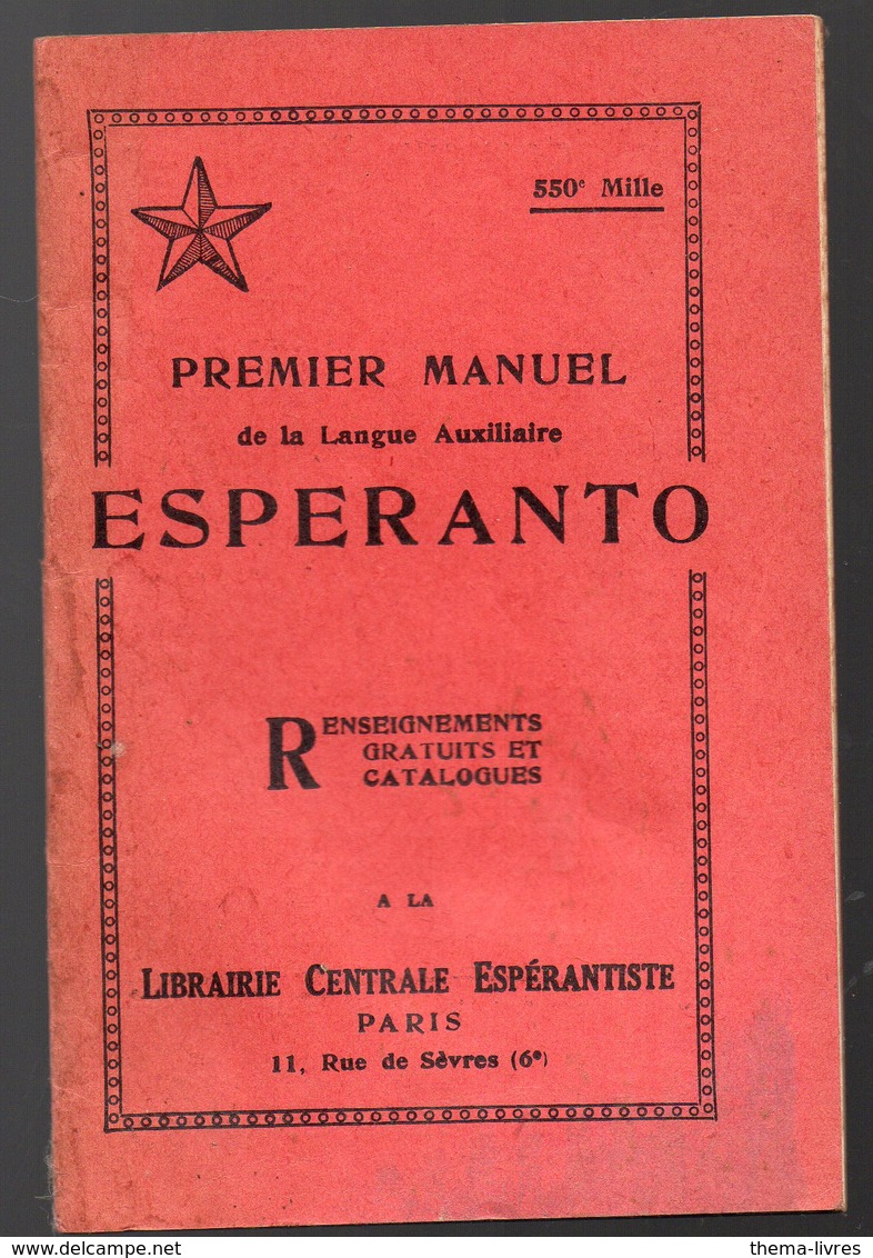 (esperanto) Premier Manuel De La Langue Auxilliaire Esperanto (PPP19017) - Dizionari