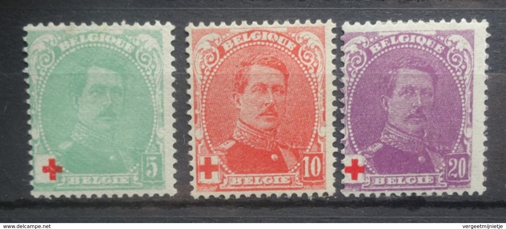 BELGIE  1914    Nr.  129 - 131      Scharnier *    CW  21,00 - 1914-1915 Croix-Rouge