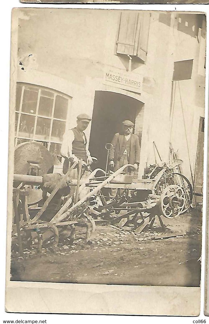 RARE Carte-photo Machines Agricoles Massey-Harris (avant Ferguson)Gros Plan Animée Voir Dos Pour Détail Localisation - A Identifier