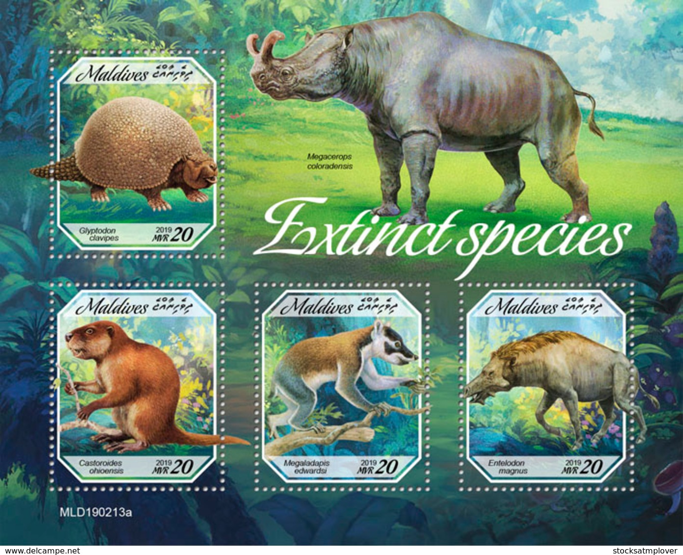 Maldives  2019   Fauna  Extinct Species Rhino  S201904 - Maldives (1965-...)