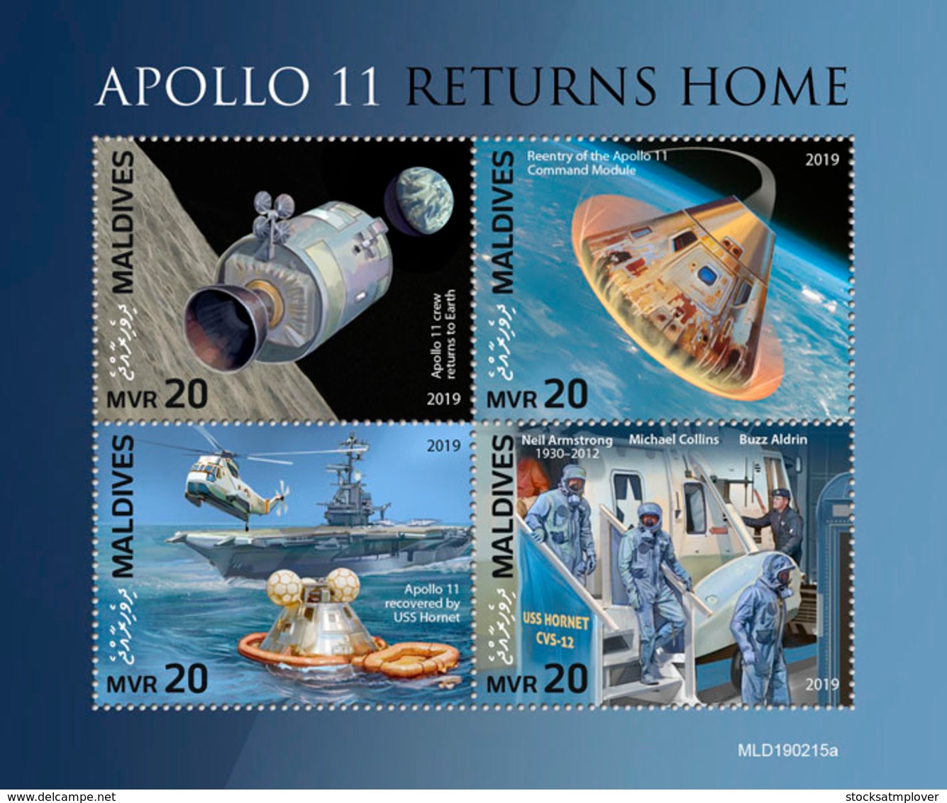 Maldives  2019    Apollo 11 Returns Home   ,space S201904 - Maldive (1965-...)