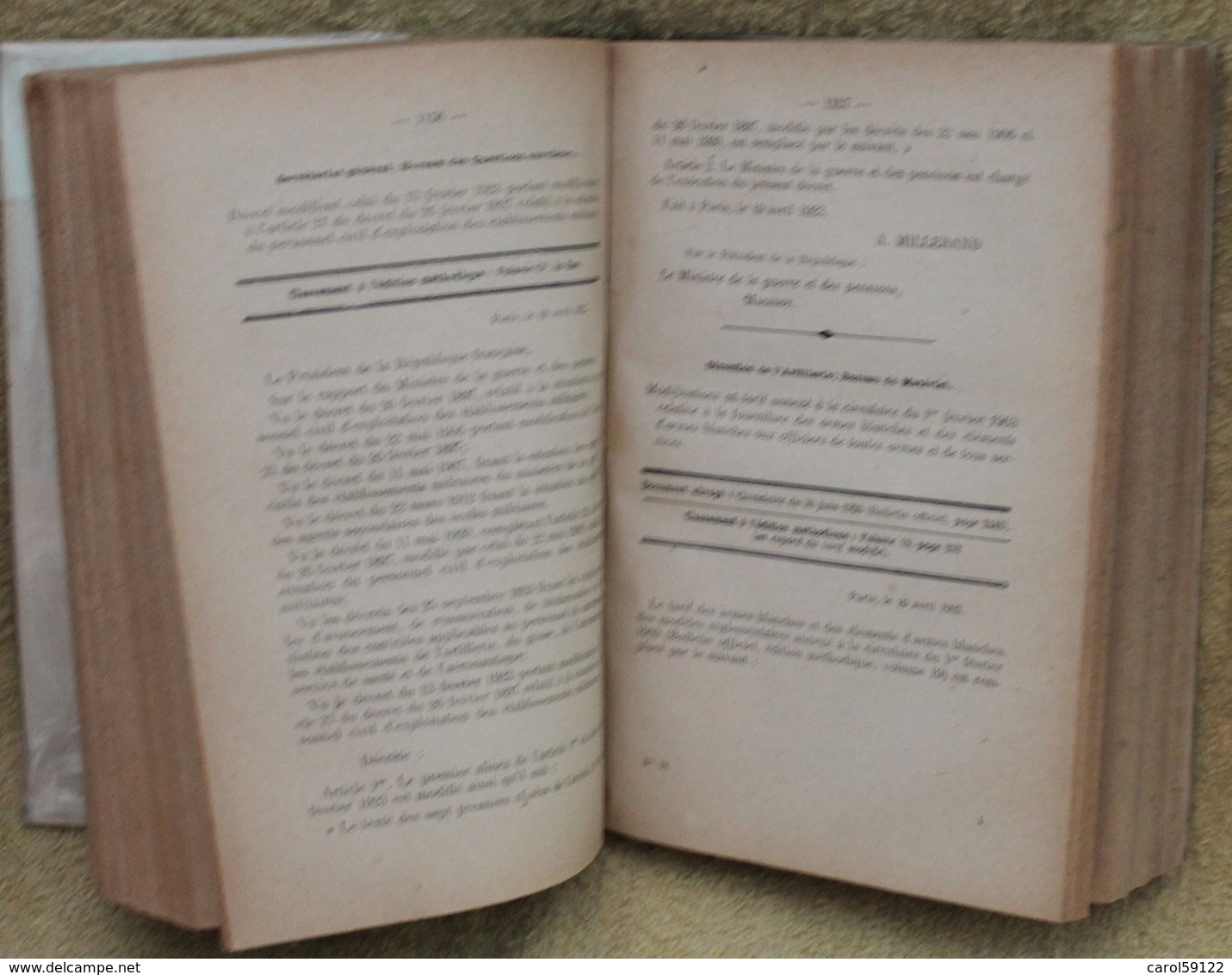 Bulletin Officiel Des Ministères De La Guerre Année 1923 - Français