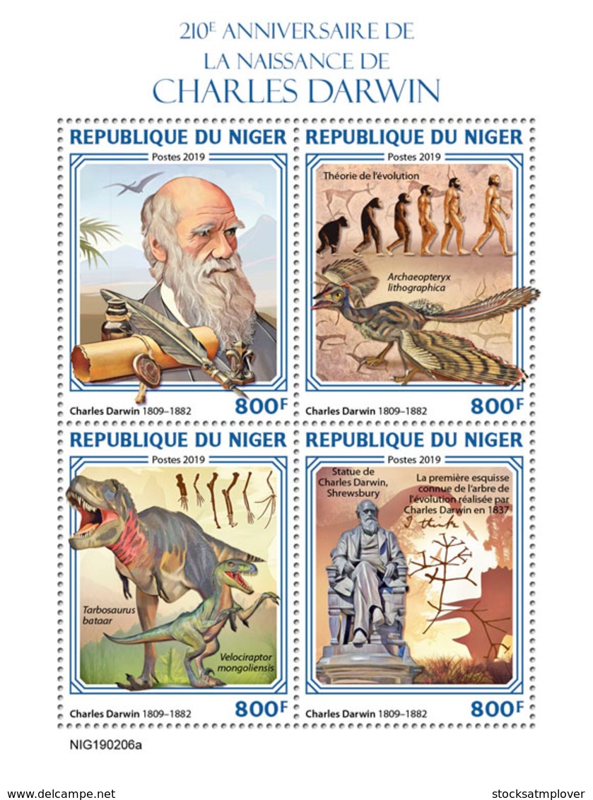 Niger 2019 Charles Darwin  Dinosaurs   S201904 - Niger (1960-...)