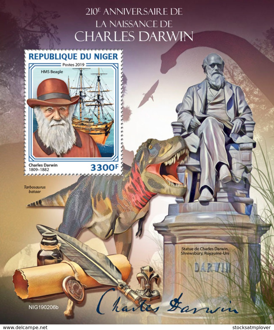 Niger 2019 Charles Darwin  Dinosaurs   S201904 - Niger (1960-...)