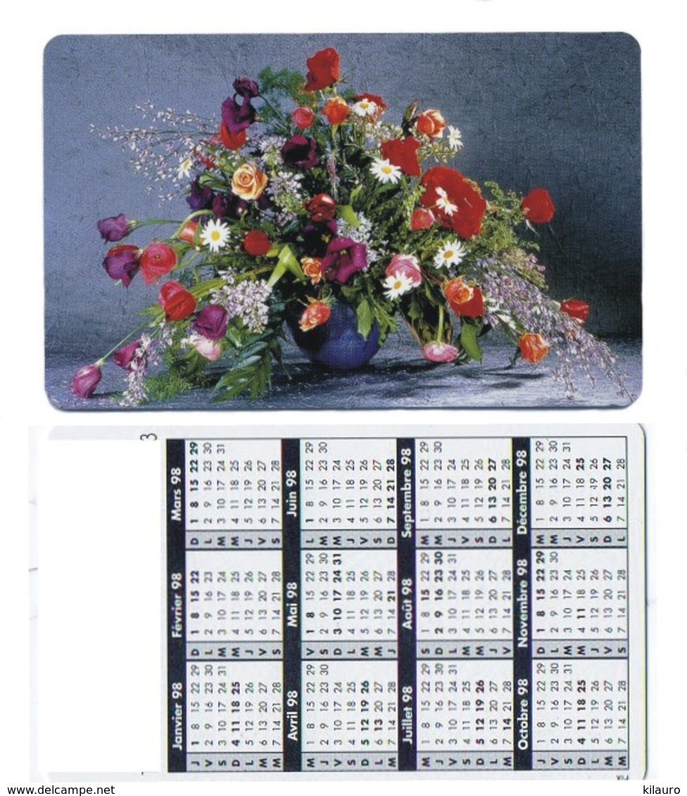 Carte Calendrier Bouquet De Fleurs - Other & Unclassified