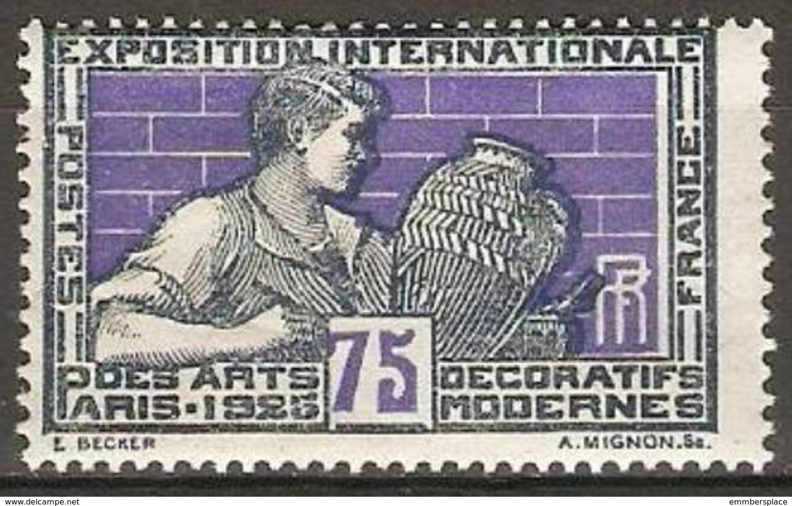 France - 1924 Decorative Arts Pottery 75c  MH *  SG 410 - Unused Stamps
