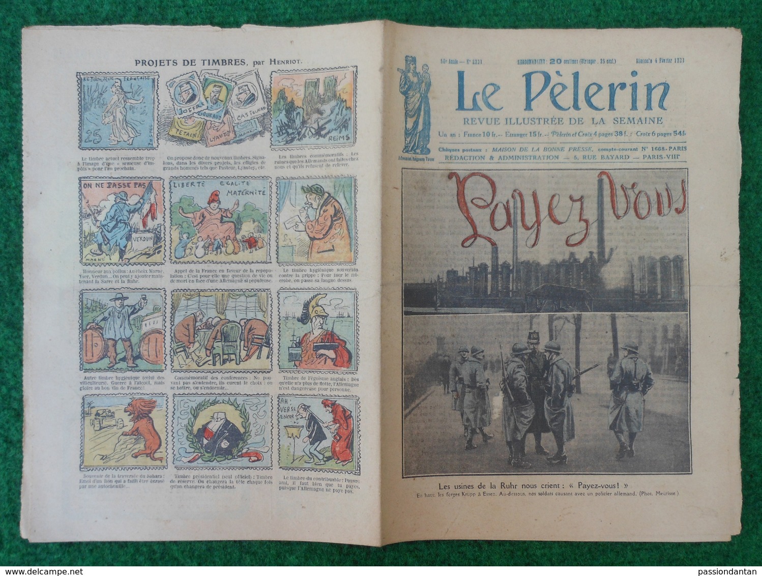 Revue Illustrée Le Pèlerin - Févier 1923 - Les Usines De La Ruhr - L'exploitation Des Forêts De La Rive Gauche Du Rhin - Autres & Non Classés
