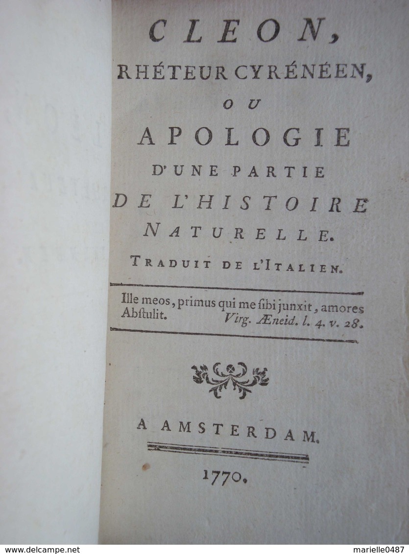 Ouvrage Licencieux - Cléon, Rhéteur Cyrénéen - 1701-1800