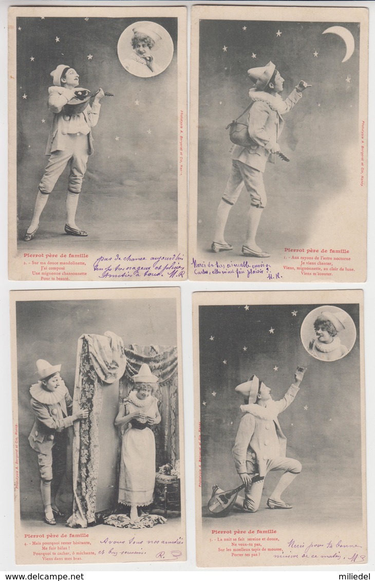 MF145 - Superbe Série Complète De 10 Cartes BERGERET - Pierrot Père De Famille - 1903 - Bergeret
