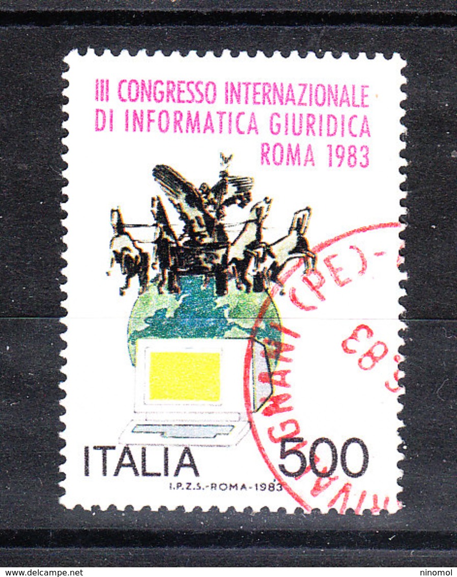 Italia   - 1983. Informatica Giuridica. Quadriga E Pc. Legal Informatics. Quadriga And Computer. Beautiful Obliteration - Informatica