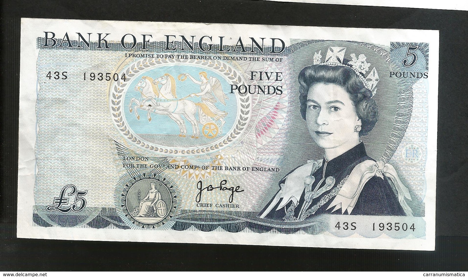 UNITED KINGDOM - BANK Of ENGLAND - 5 POUND (Chief Cashier J. PAGE / 1970 - 1980) - WELLINGTON - 5 Pounds