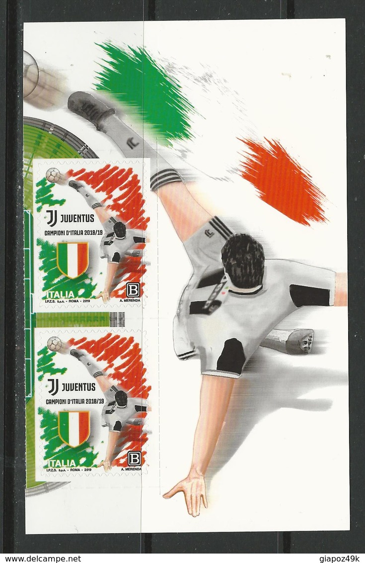 ITALIA  2019 -  " Juventus " Campioni D' Italia 2018 / 2019 - COPPIA Da FOGLIETTO Di 8 Valori Nuovo ** - Adesivi - 2011-20:  Nuevos