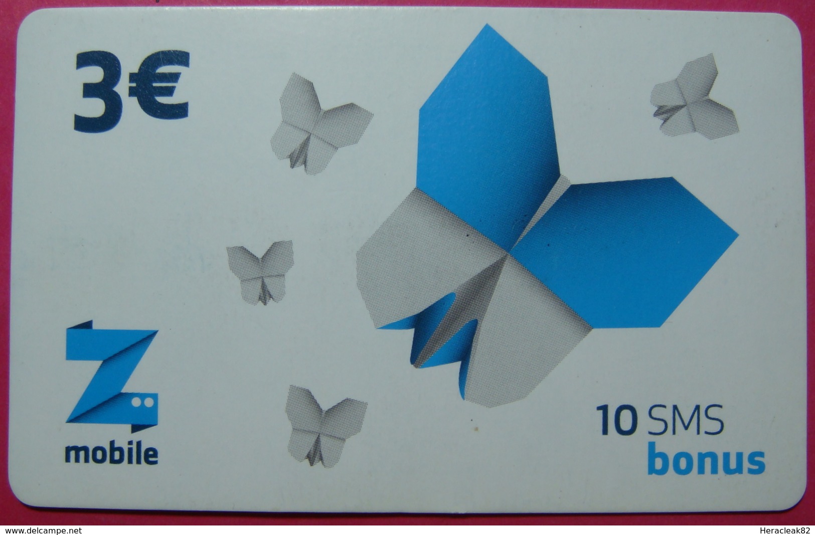 Kosovo Prepaid Phonecard, 3 Euro. Operator ZMOBILE *Butterfly*, Serial # 03...... - Kosovo