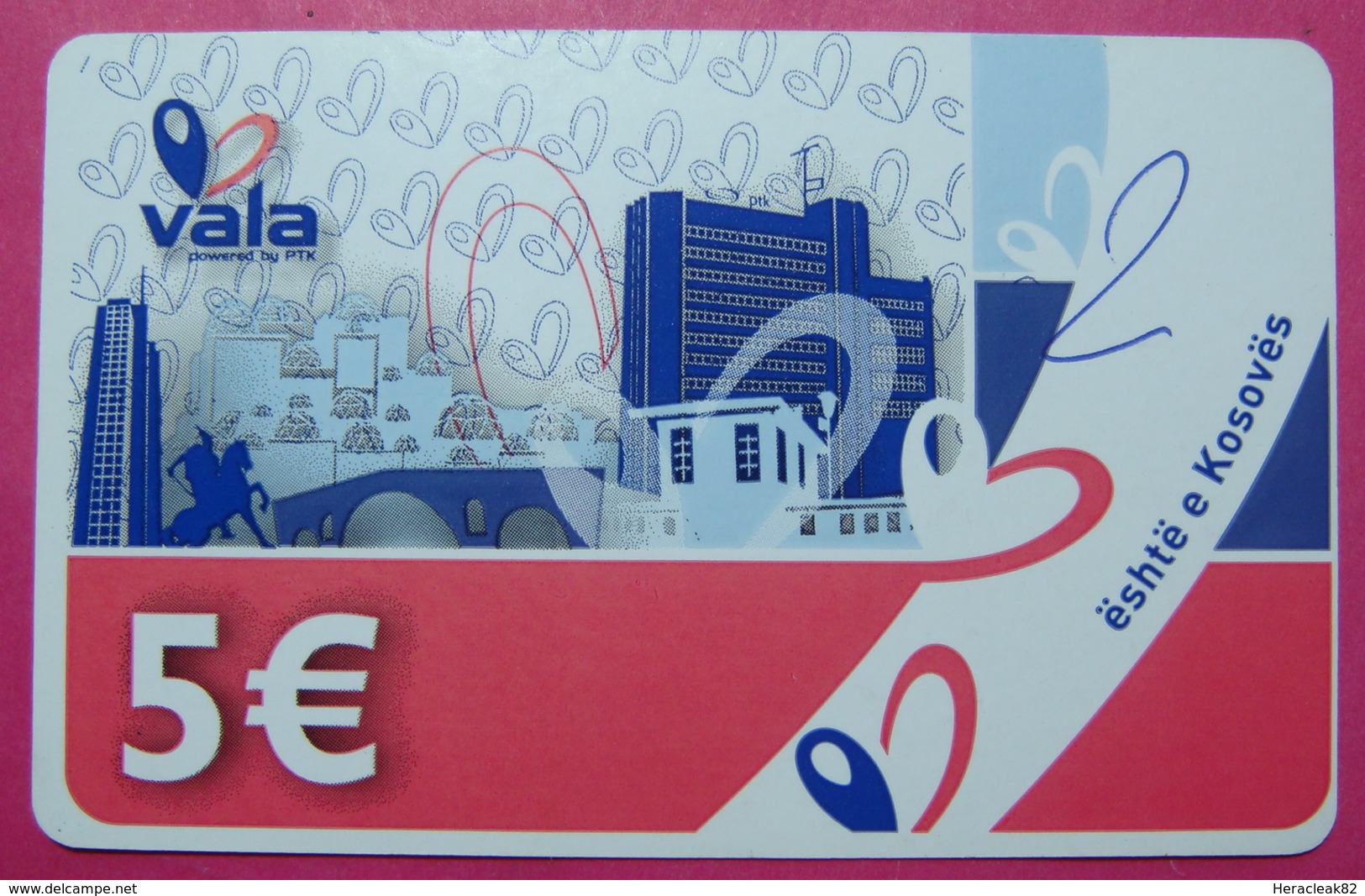 Kosovo Prepaid Phonecard, 5 Euro. Operator VALA *Capital City Pristina, Butterfly*, Serial # 15....... RARE - Kosovo