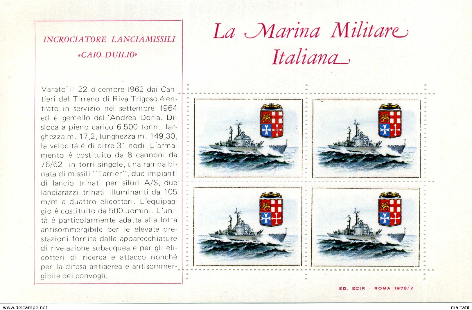 ERINNOFILIA / La Marina Militare Italiana - Erinnophilie