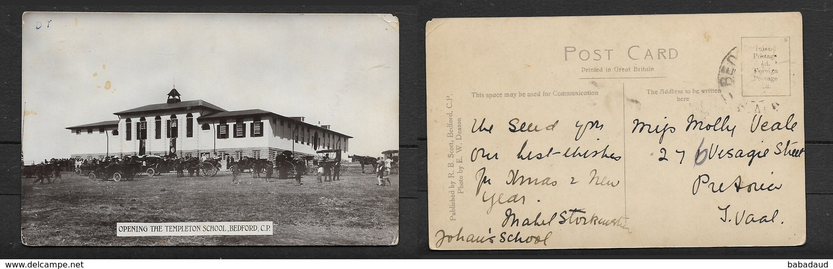 S. Africa,Opening The Templeton School, Bedford C.P. Used   R.D.SCOTT (pub), E.A. DEASON (photo) - South Africa