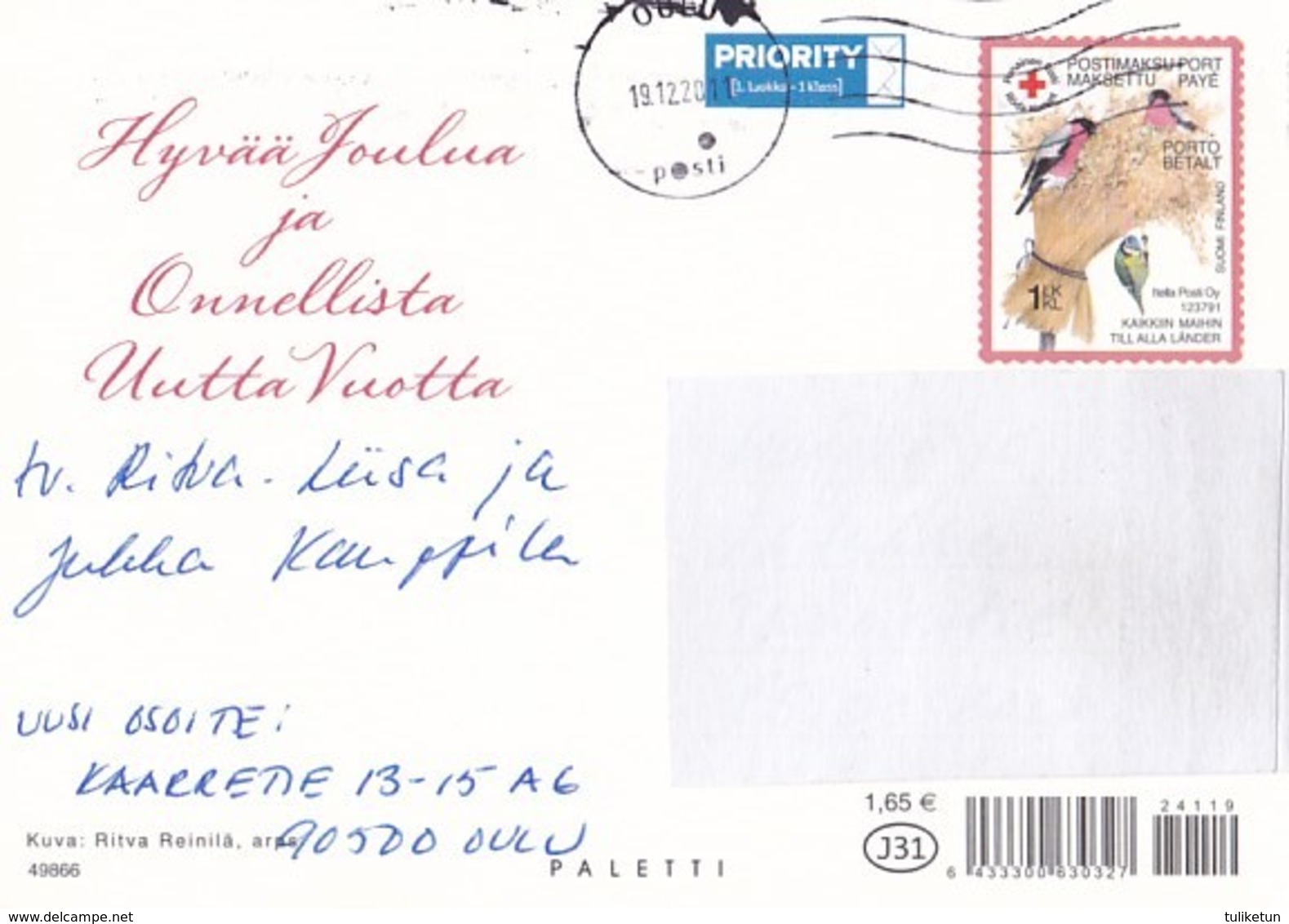 Postal Stationery - Birds - Bullfinches - Candles Lighting - Red Cross - Suomi Finland - Postage Paid - Interi Postali