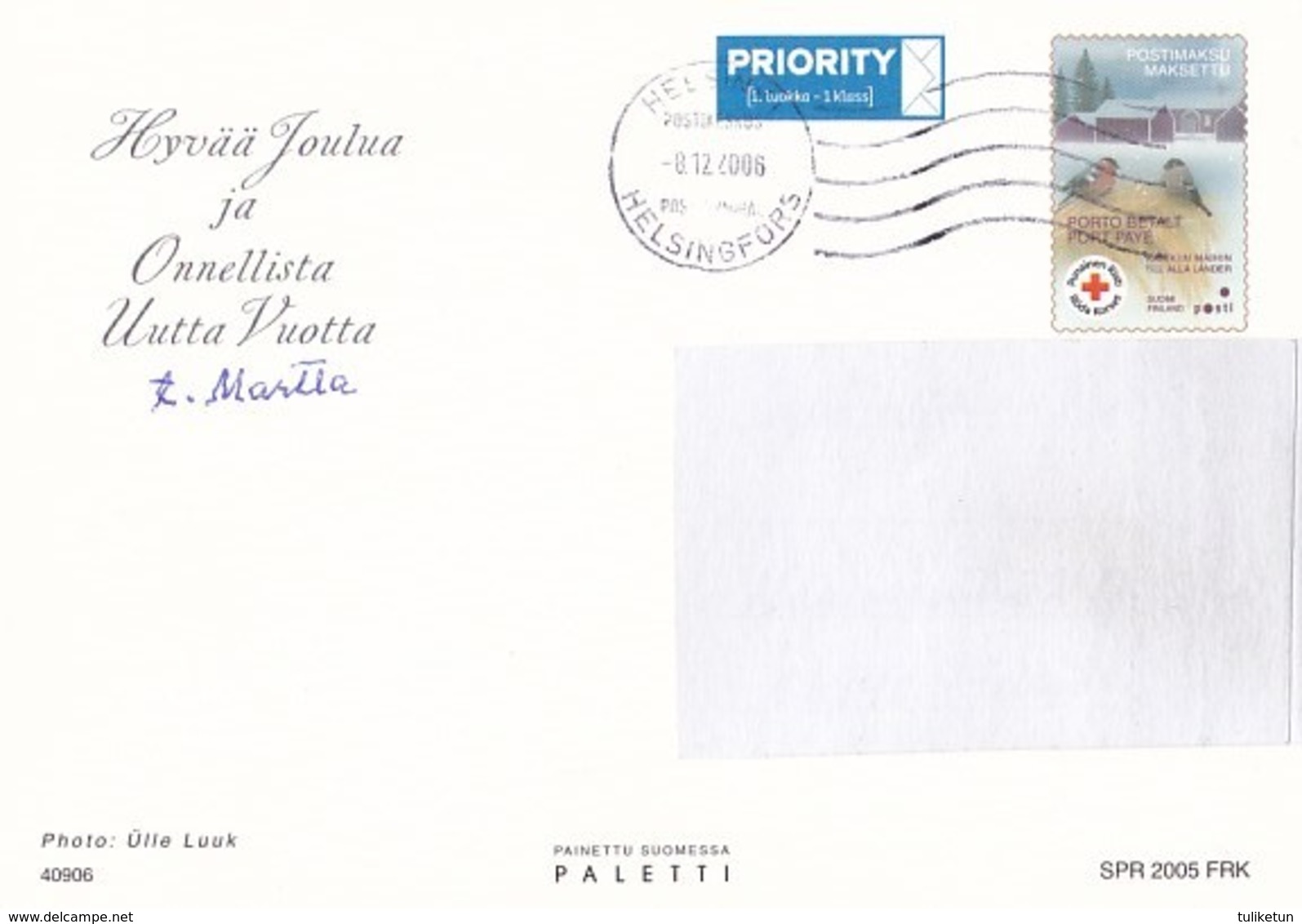 Postal Stationery - Birds - Bullfinches - Candles Lighting - Tulips - Red Cross 2005 - Suomi Finland - Postage Paid - Ganzsachen