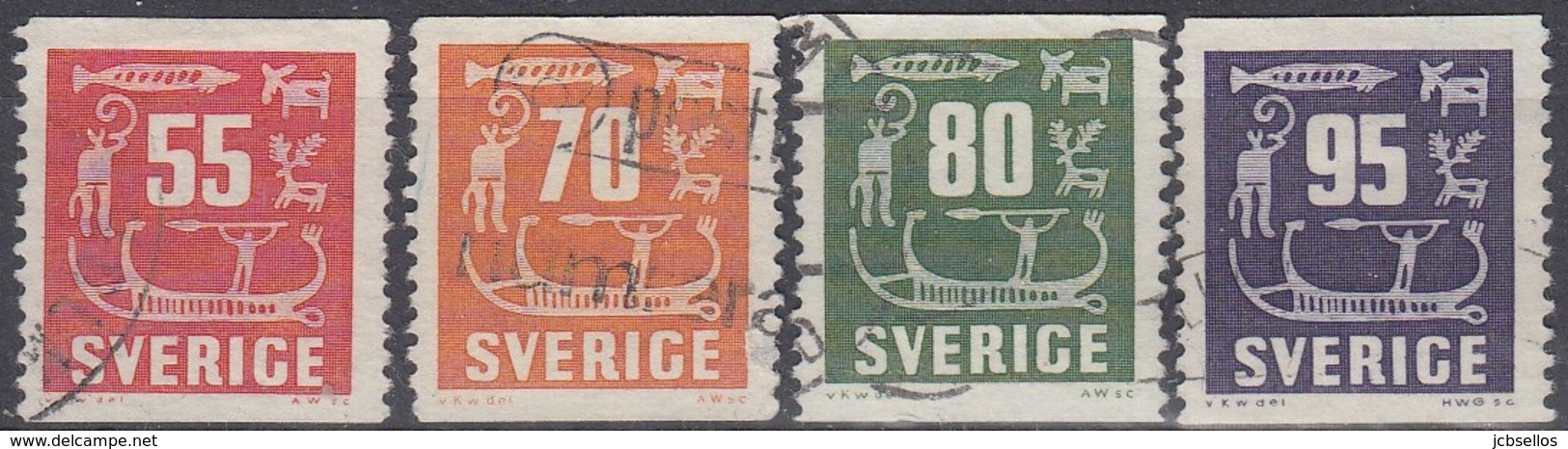 SUECIA 1957-1964 Nº 424/26A USADO - Usados