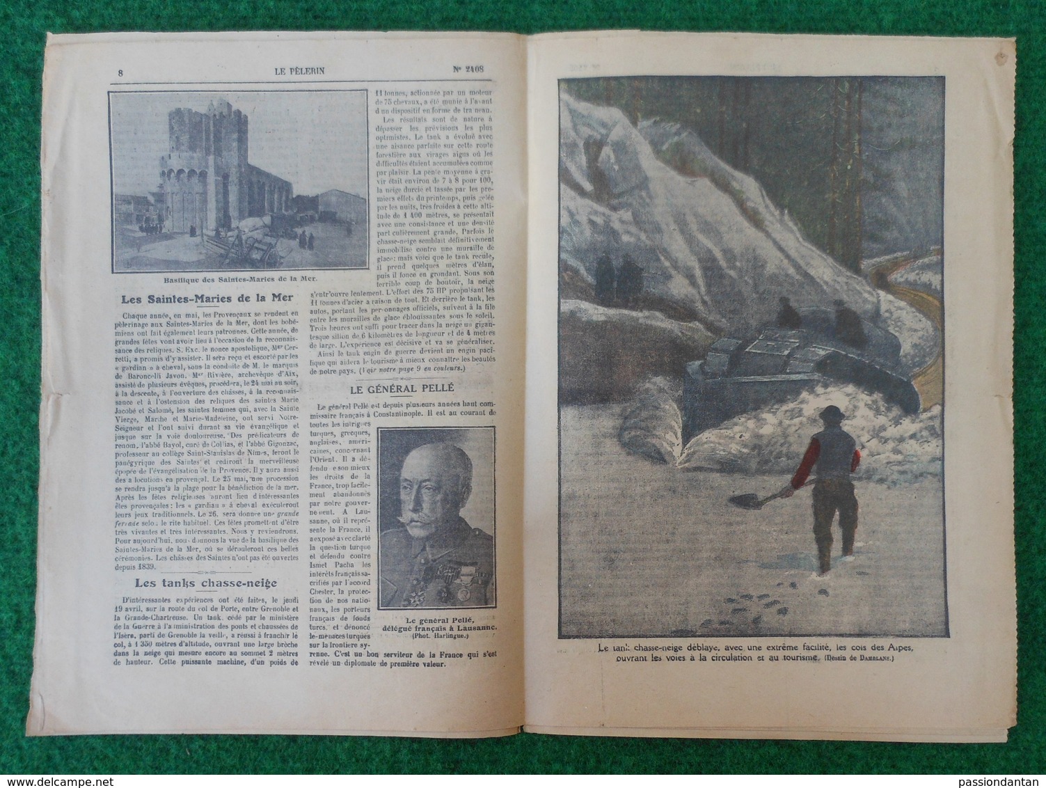 Revue Illustrée Le Pèlerin - Mai 1923 - Les Saintes-Maries De La Mer - Les Tanks Chasse Neige Dans Les Cols Des Alpes - Autres & Non Classés