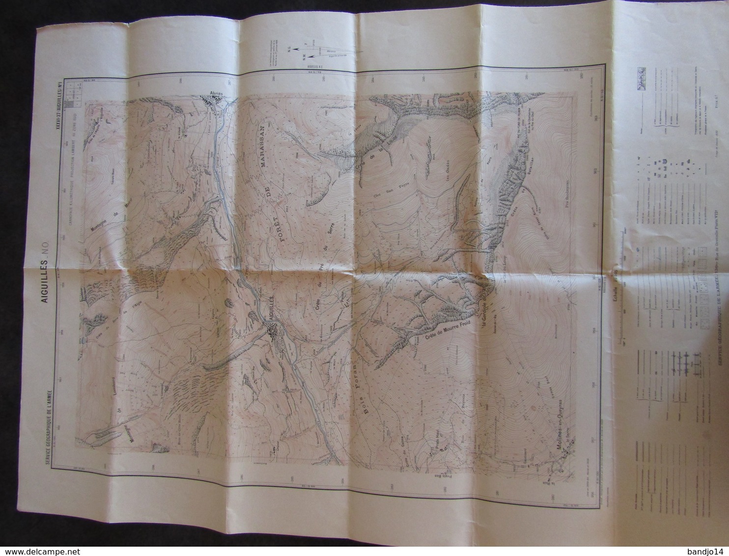 05 - Aiguilles - 1930 -  Carte Du Service Géographique De L'armée - 3 Scan - Carte Topografiche