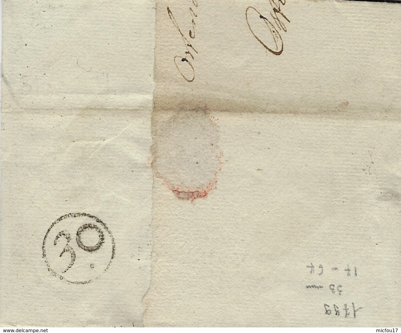 1799-TERRIT. CONQUIS - Lettre De 91 / OSTENDE ( L'Escaut)  33 Mm Noir -au Dos, Arrivée 30 à Paris - 1794-1814 (Periodo Frances)