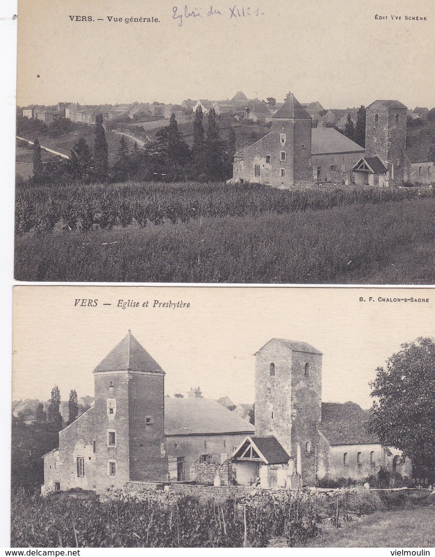 VERS 71 VUE GENERALE EGLISE ET PRESBYTERE LOT DE 2 BELLES CARTES RARE !!! - Autres & Non Classés