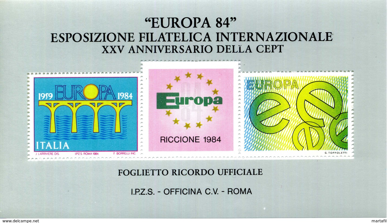 ERINNOFILIA / Europa 84 Esp. Filatelica Internazionale - Erinnofilia
