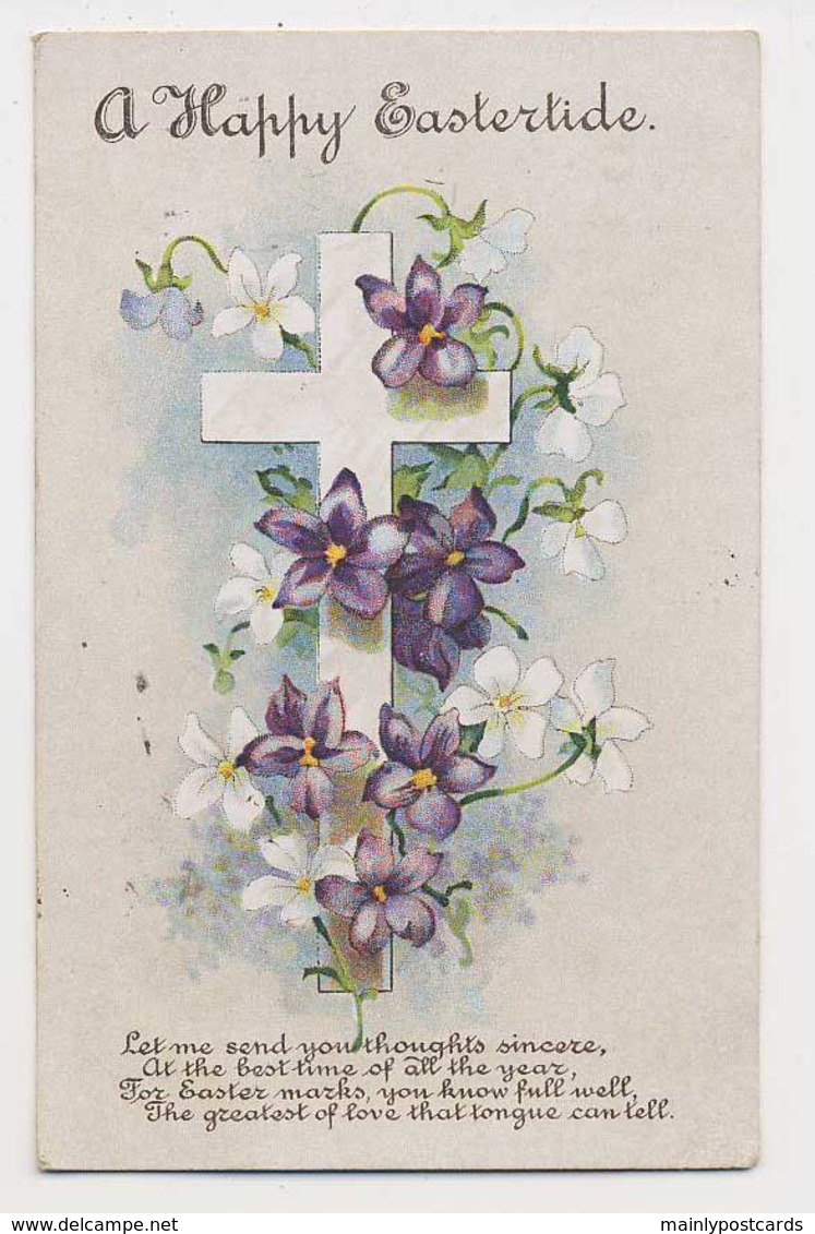 AI66 Greetings - A Happy Eastertide - Cross, Flowers - Easter