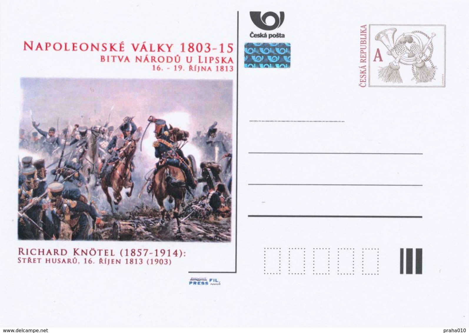 Rep. Ceca / Cart. Postali (Pre2013/47) Battaglia Delle Nazioni A Lipsia Nel 1813 (1) Richard Knötel "Combatte Gli Ussari - Napoleon