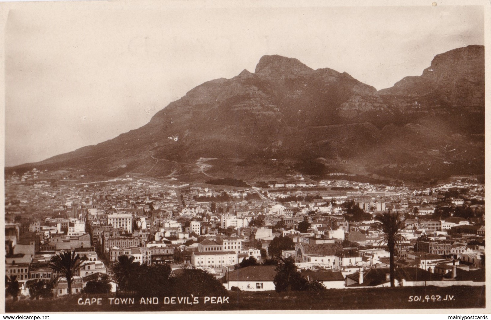 AP55 Cape Town And Devil's Peak - RPPC - South Africa