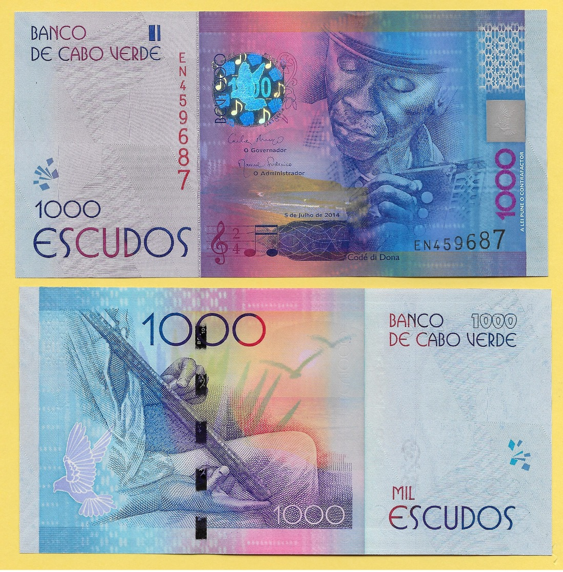 Cape Verde 1000 Escudos P-73 2014 UNC Banknote - Cape Verde