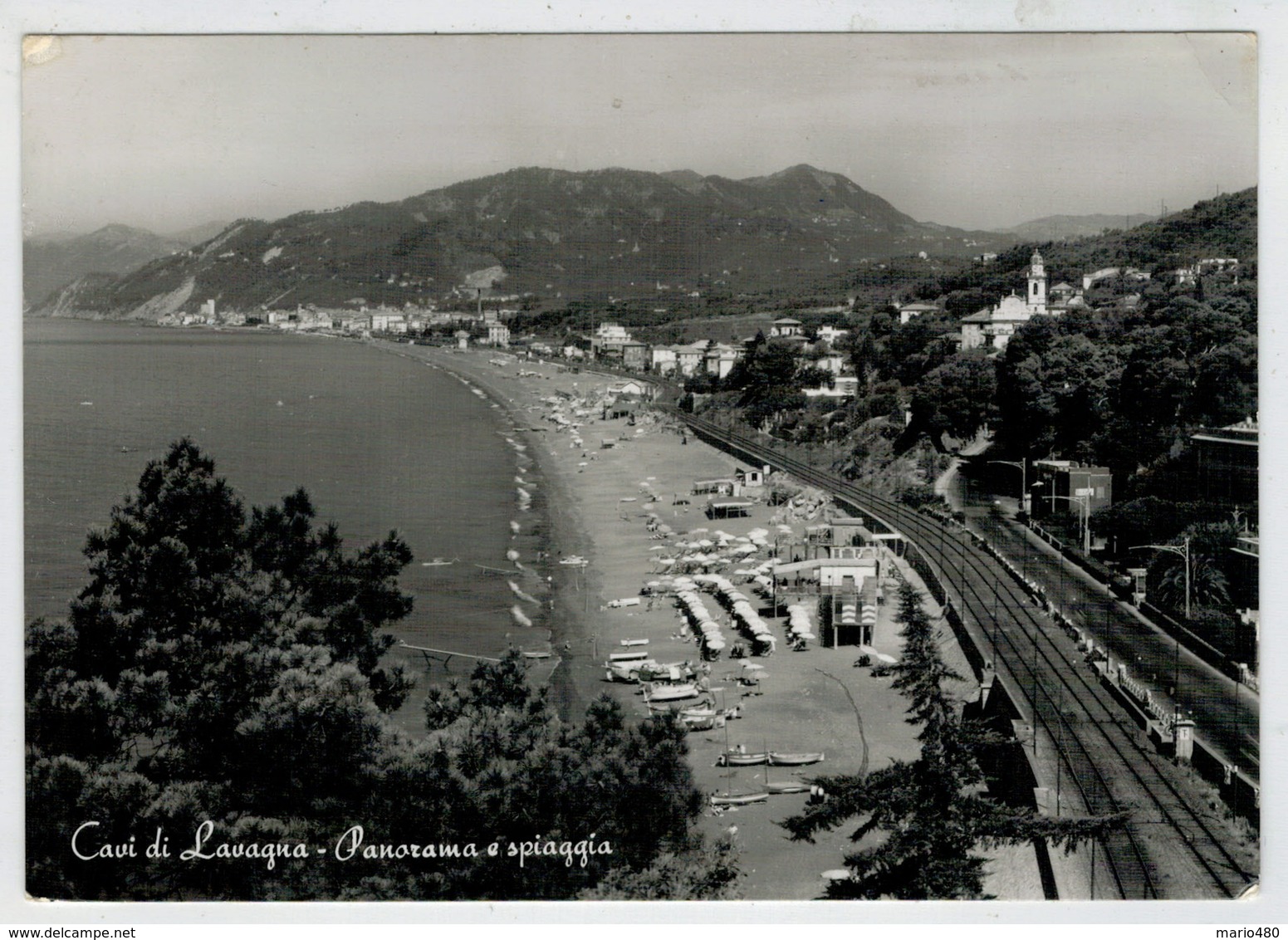 CAVI  DI  LAVAGNA  (GE)   PANORAMA  E  SPIAGGIA          (VIAGGIATA) - Altri & Non Classificati