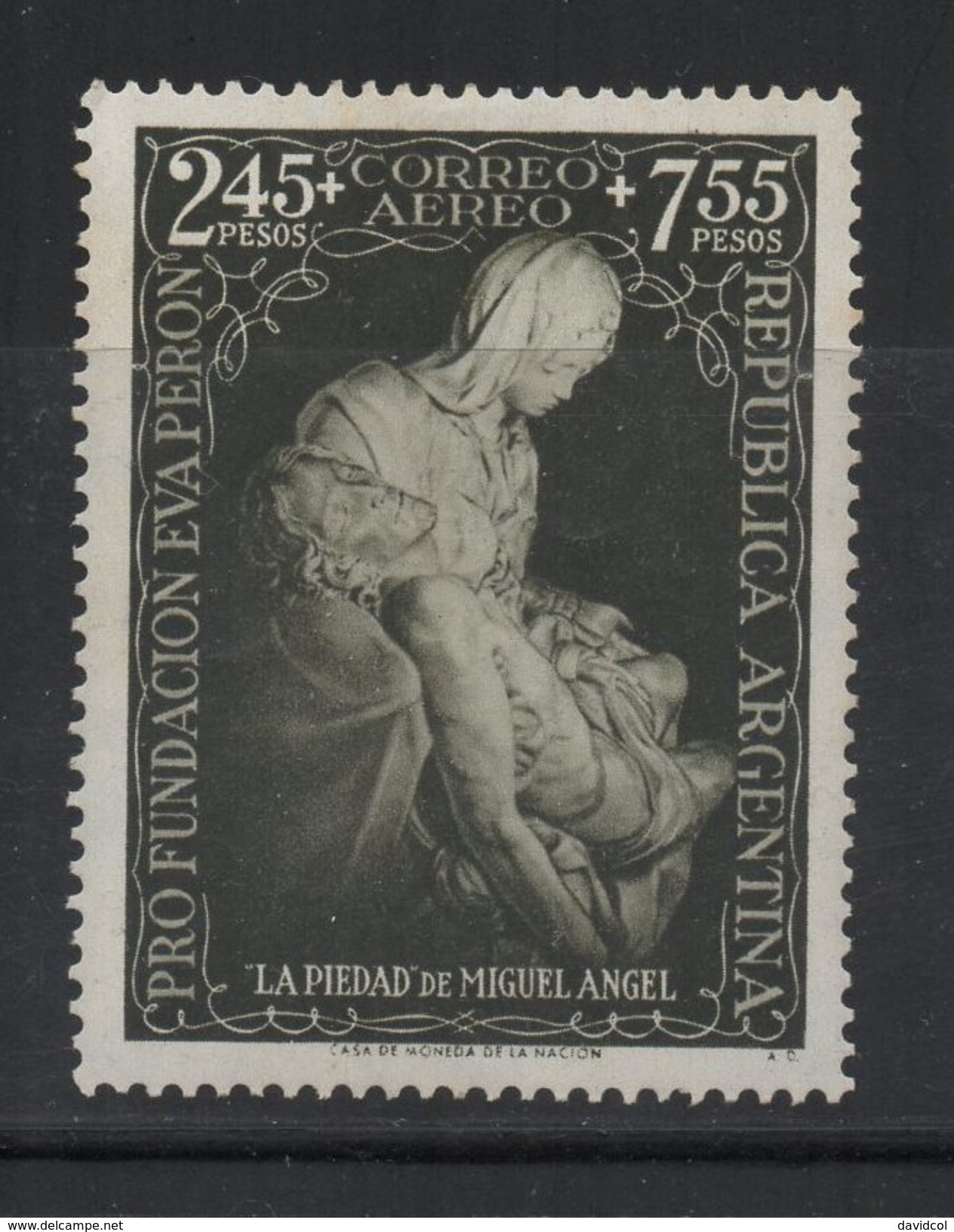 N372.-. ARGENTINA SC#:CB6- MNH - PIETA BY MICHELANGELO / PIEDAD DE MIGUEL ANGEL. SCV:US$ 23 ++ - Ungebraucht