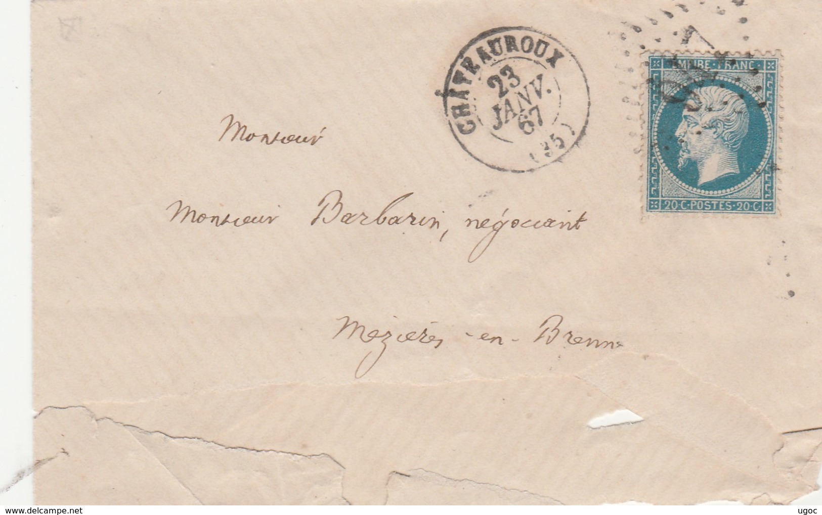 TIMBRE Sur Enveloppe - 013 - 1862 Napoléon III