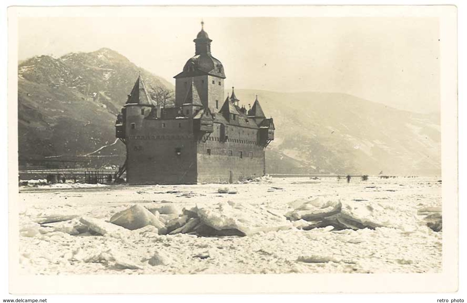 Cpa Carte-photo Allemagne, Le Rhin Gelé Entre Bingen Et Coblence - Andere & Zonder Classificatie