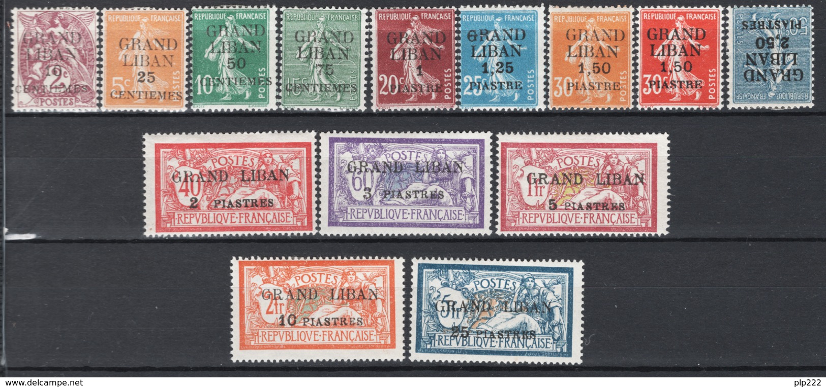 Gran Libano 1924 Y.T.1/14 */MH VF/F - Unused Stamps