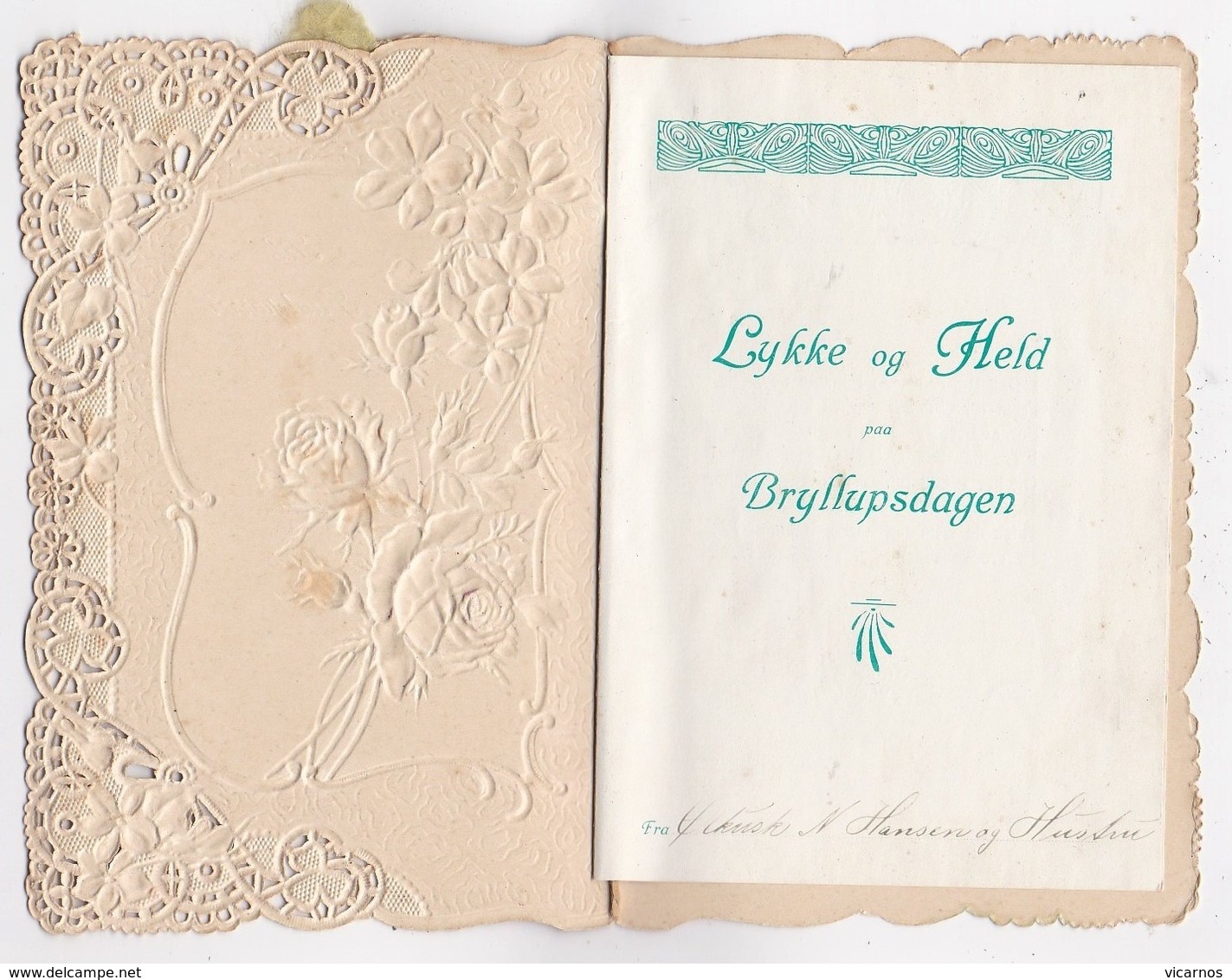 FAIRE-PART DE MARIAGE DANEMARK Fil Brudeparret - Boda