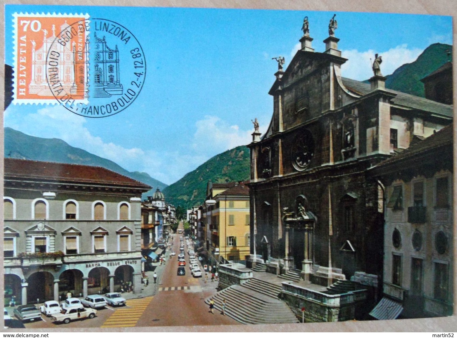 Schweiz Suisse 1983: Zu 365 Mi 706 Yv 653 Auf MK O BELLINZONA  2-4.12.83 GIORNATA DEL FRANCOBOLLO - Stamp's Day